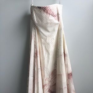 Strapless asymmetrical cocktail dress